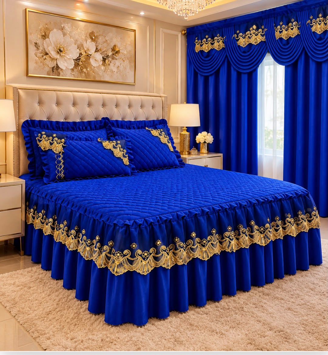 King Bedskirt Blue