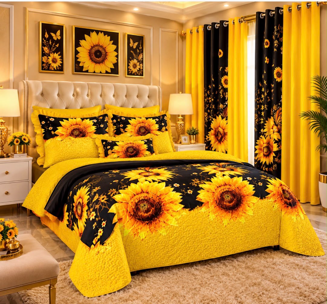 King Bed Spread Yellow