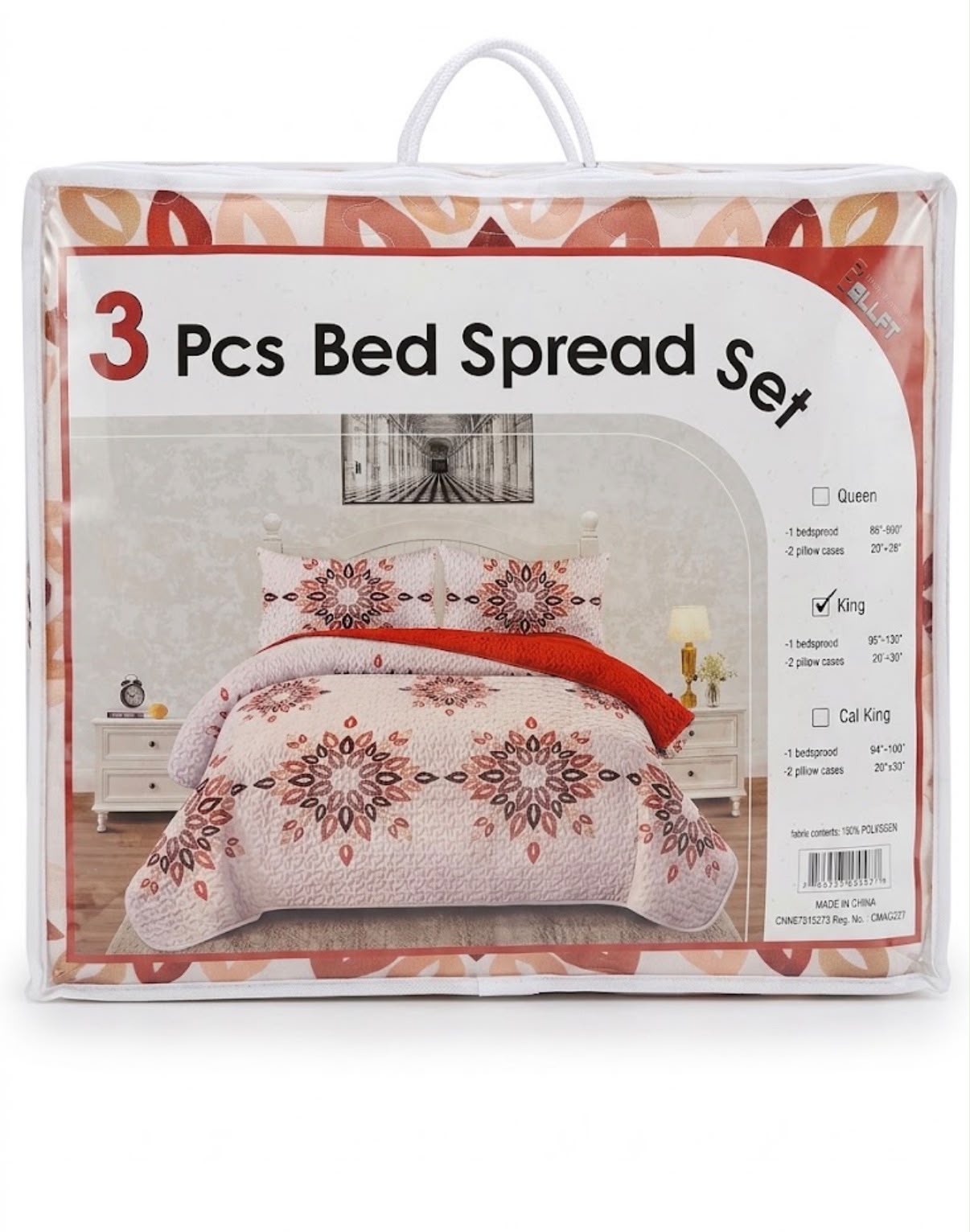 3 Pcs Bed Spread Set Dusty Pink
