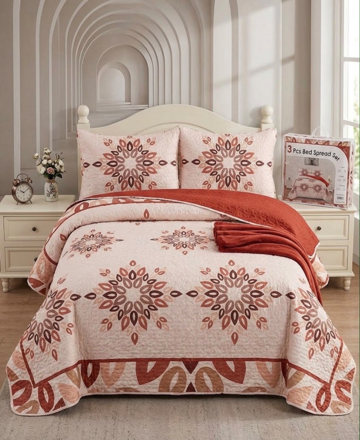 King Bed Spread Dusty Pink